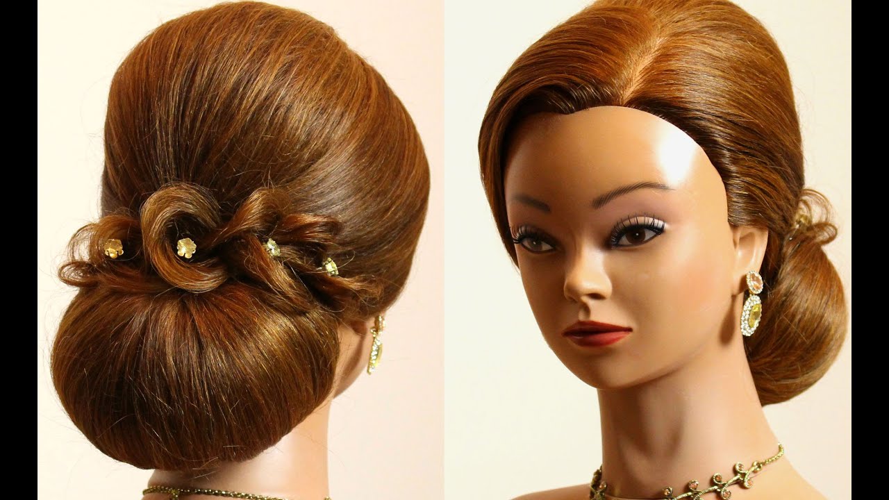 Hairstyle for long hair tutorial. Prom  bridal updo.
