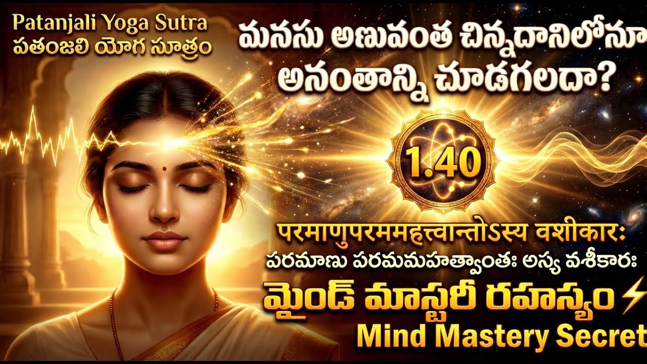40. అణువు నుంచి అనంతం — ధ్యానం ఇచ్చే శక్తి | Patanjali Yoga Sutra 1.40