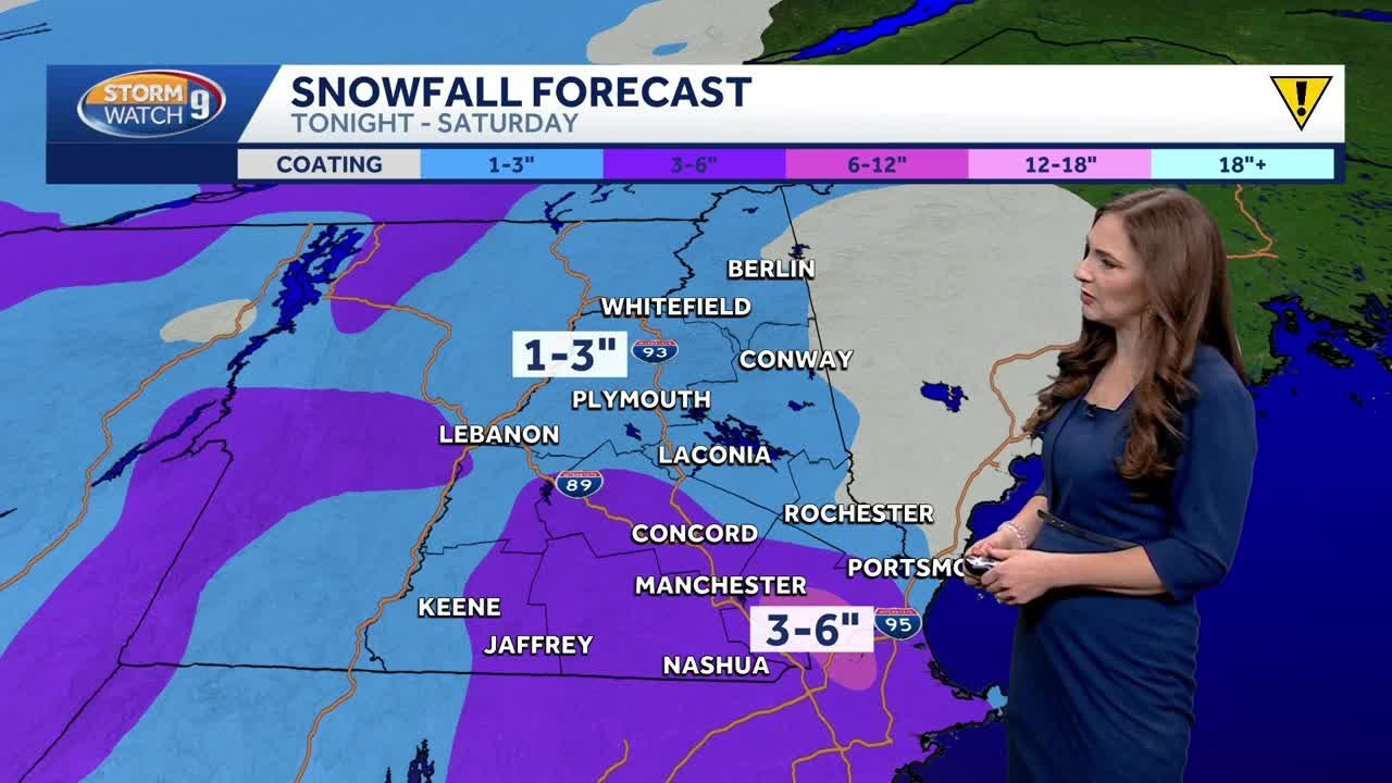 Video: A few inches of snow for southern NH Friday night into Saturday