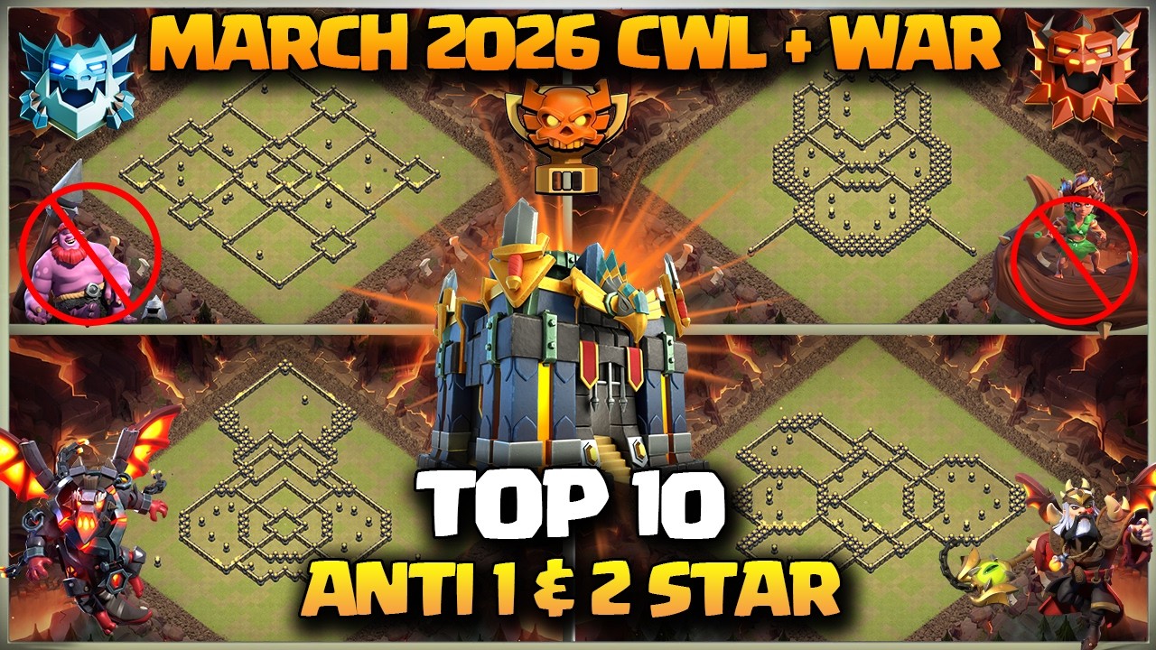 TOP 10 TH17 WAR BASE! New Th17 Bases🔥Th17 Anti Thrower & Anti Root Rider Bases + Th17 vs Th18 Attack