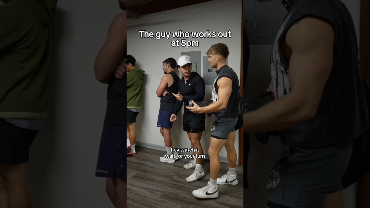 What time do you go to the gym? 😂👀 #youtubeshorts #youtubeviral #gym #fitness #skits #shortsviral