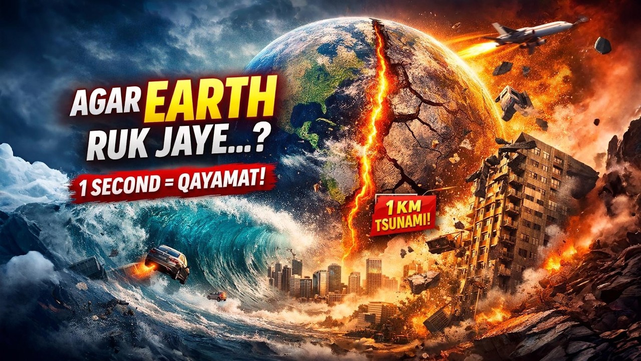 Agar Zameen Ghoomna Band Kar De To Kya Hoga? 🌍 | 1 Second Mein Qayamat | Earth Rotation Explained