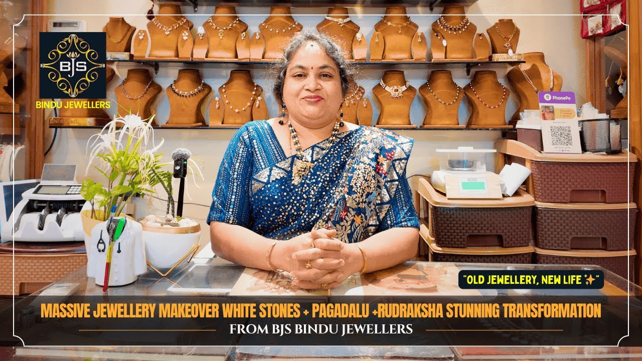 59.Massive Jewellery Makeover White Stones + Pagadalu +Rudraksha Stunning Outcome|FullTransformation