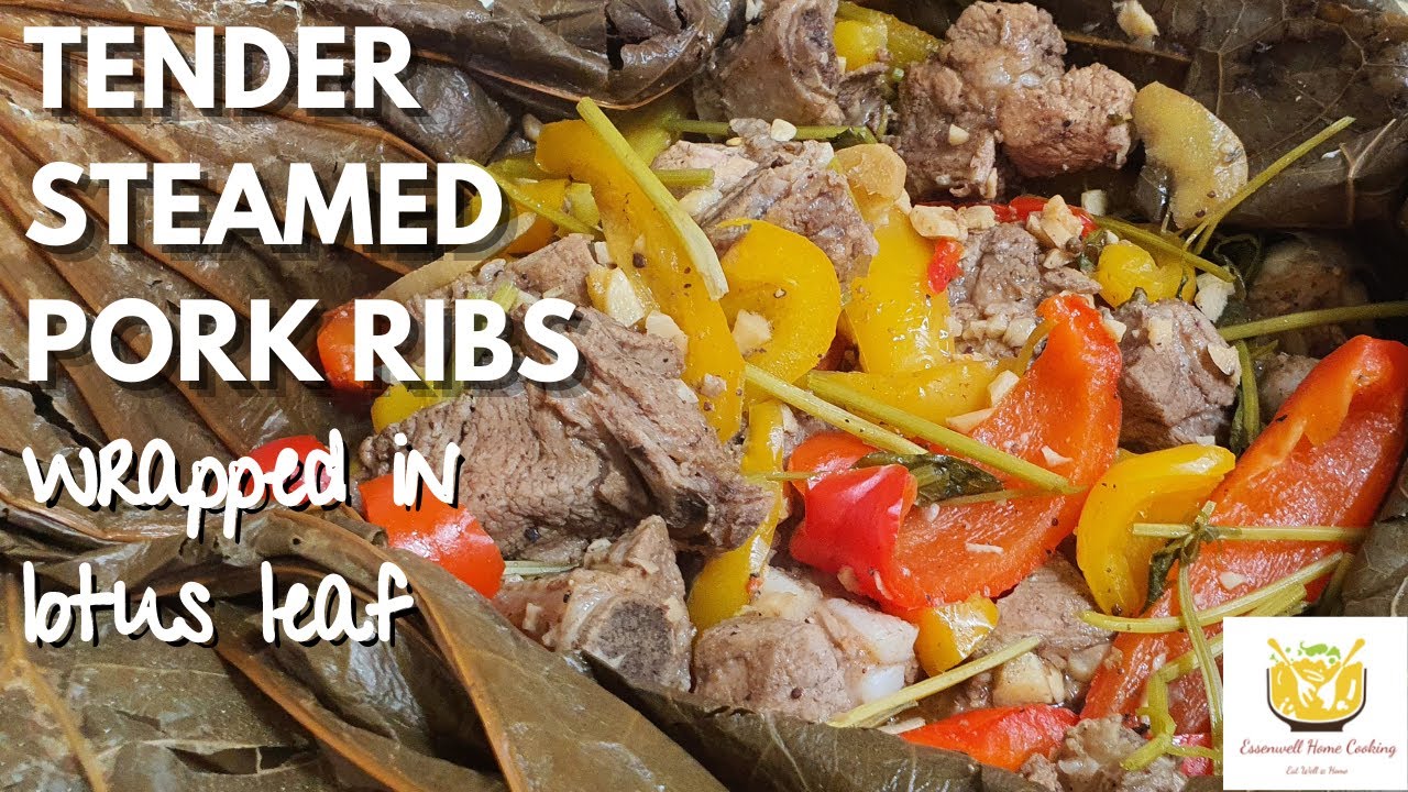 Tender Steamed Pork Ribs in Lotus Leaf