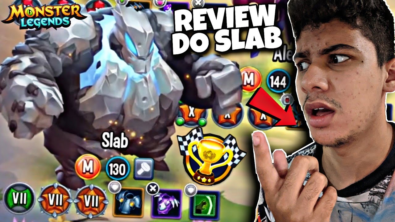 MONSTRO QUASE PERFEITO! REVIEW DO SLAB (Da Corrida) NÍVEL 130 E BATALHAS! Monster Legends