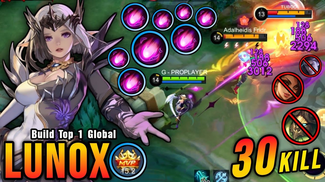 Lunox 30 Kills!! Super Intense Battle!! - Build Top 1 Global Lunox ~ MLBB