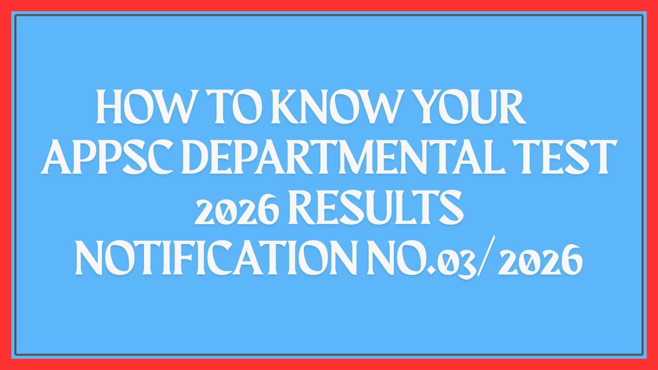 APPSC DEPARTMENTAL TEST RESULTS 2026