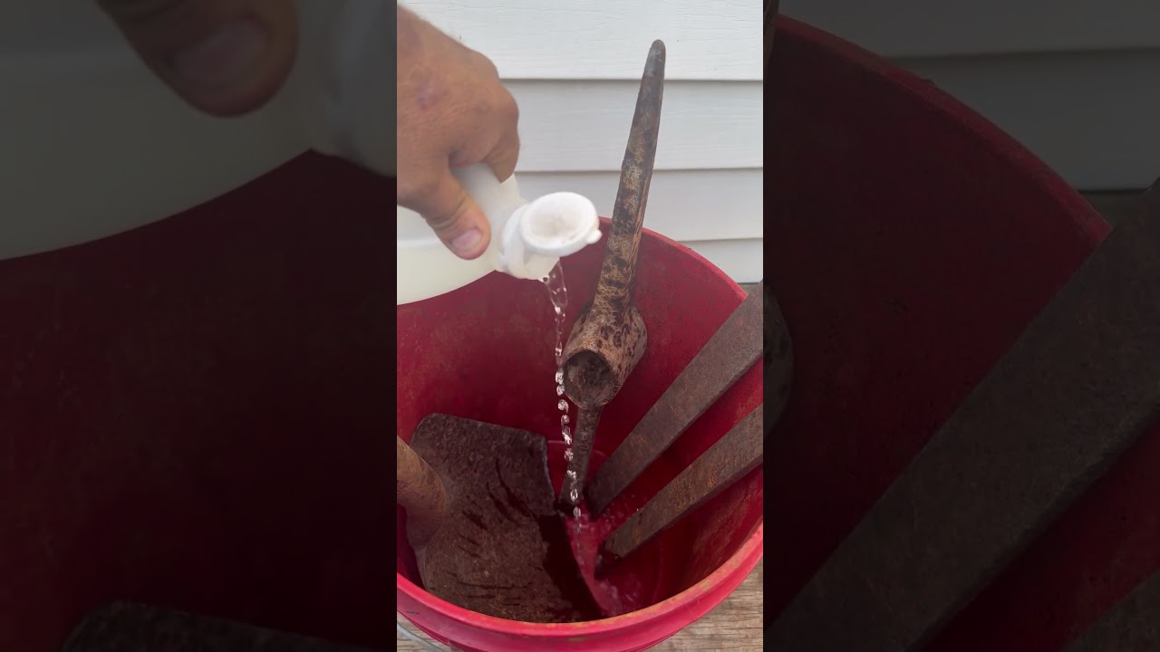 Will white vinegar remove this heavy rust from these tools I found?  Forgotten tools get new life!