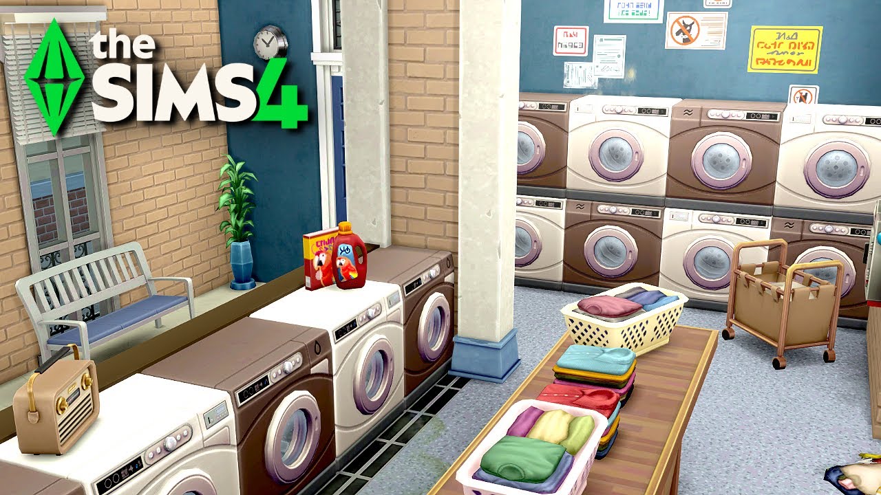 building a realistic laundromat in The Sims 4