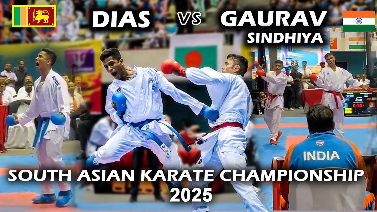South asian karate championship 2025 senior male kumite 60kg- Finel fight Dias &  Gaurav Sindhiya