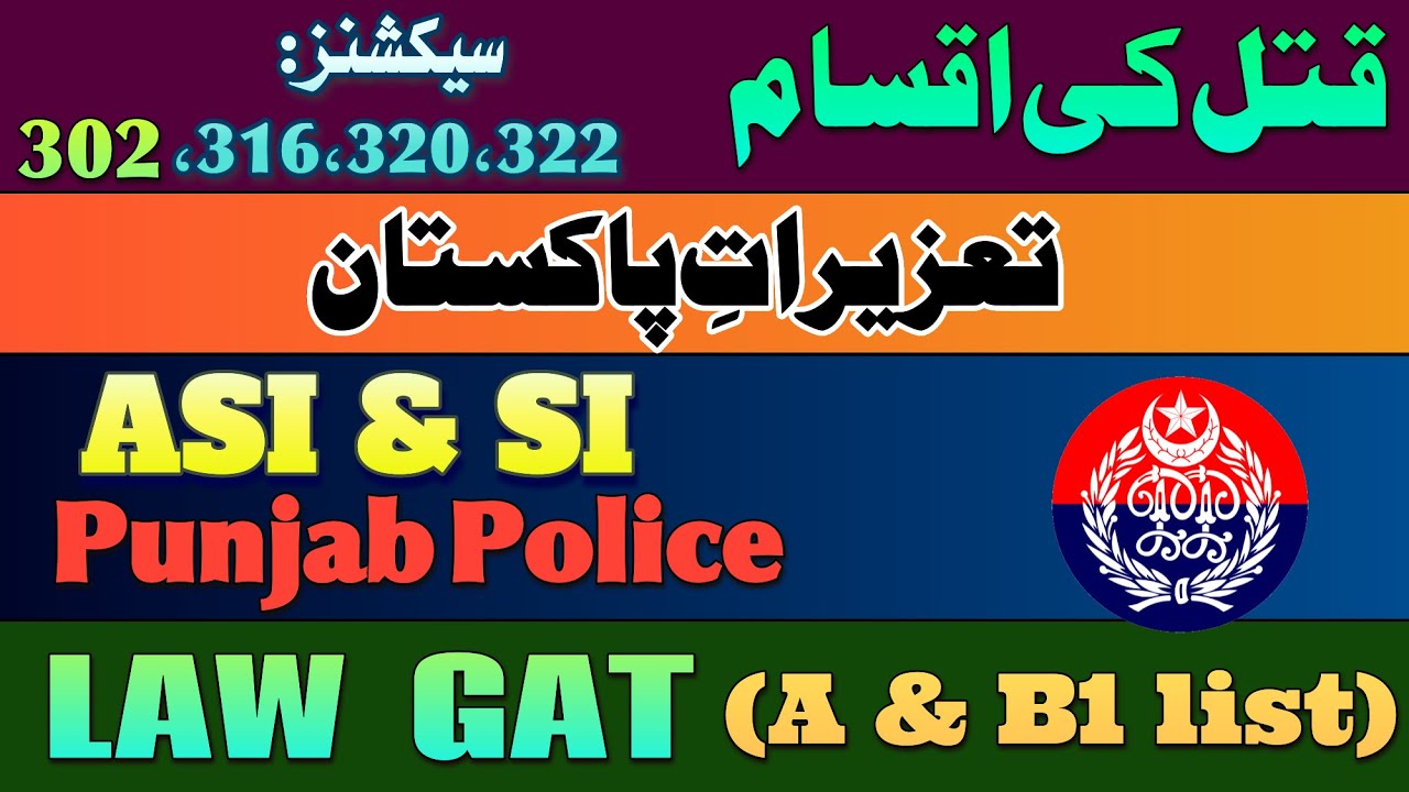 PPSC Si & Asi Service Quota Preparation | PPC Section 302 LAW GAT MCQs | PPSC Asi & Si