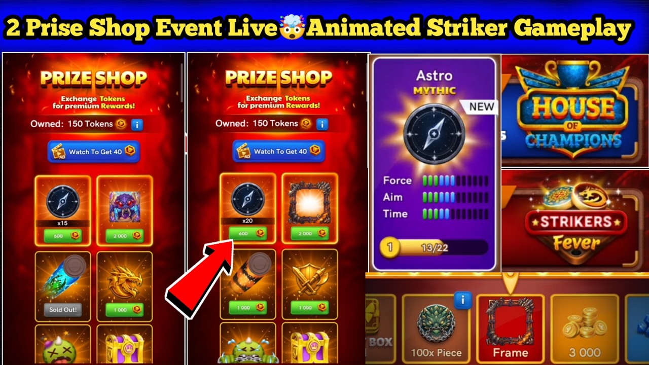 2 Prize Shop Event Live 🤯 Animated Striker Game Play 🔥 Carrom Pool Biggest Update Full Details 🔥