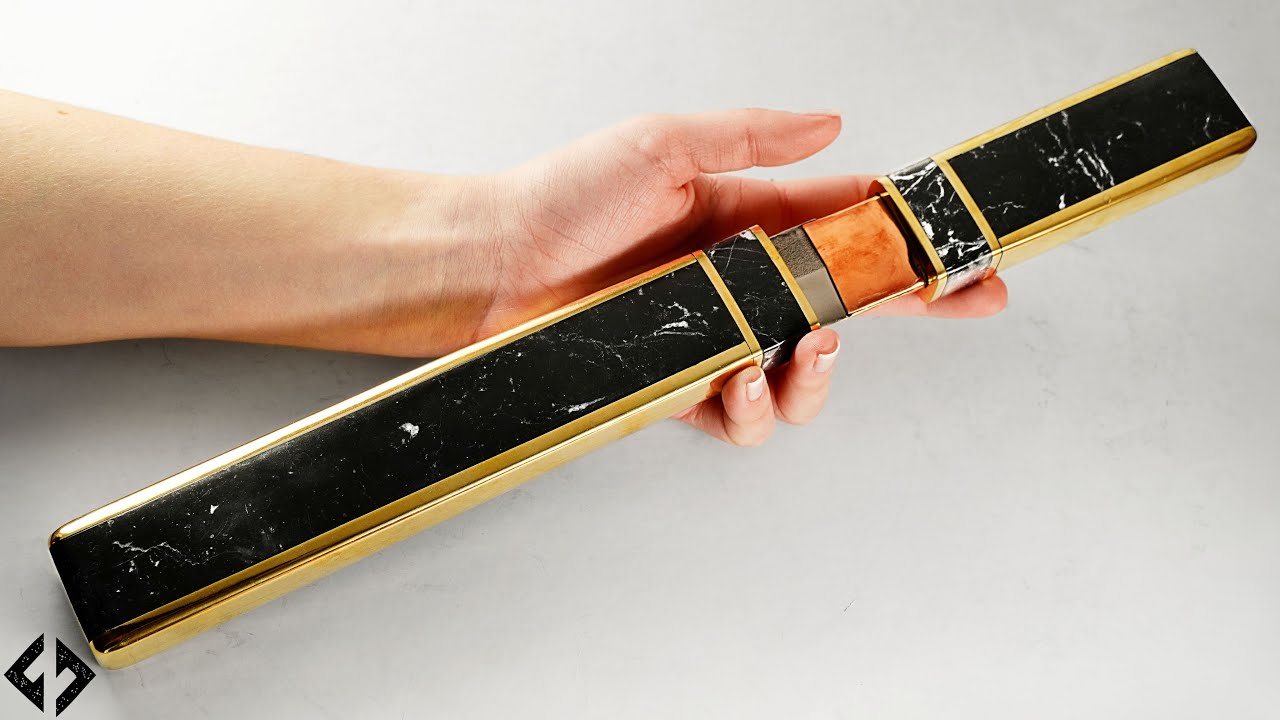 Knife Making - BLACK MARBLE Tanto