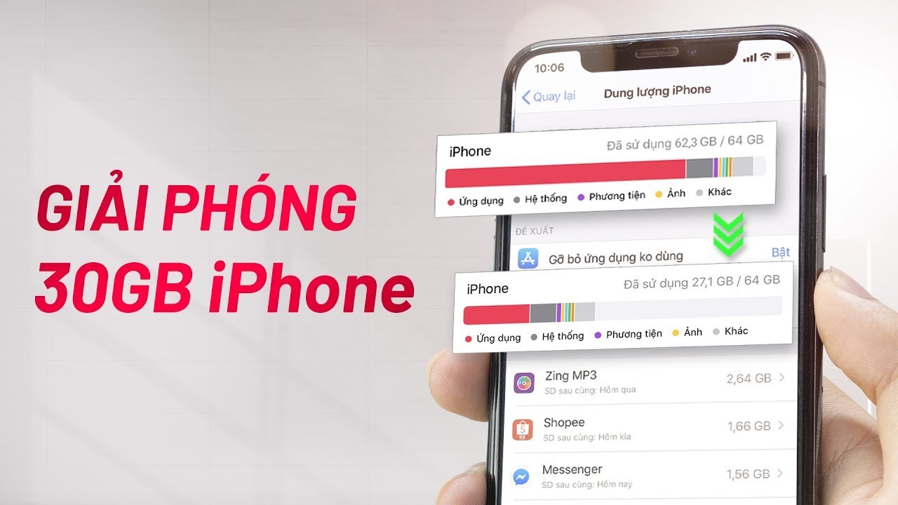 hướng dẫn giải phóng files rác trên iphone , tăng bộ nhớ trống hơn 50% mà ít người biết đến