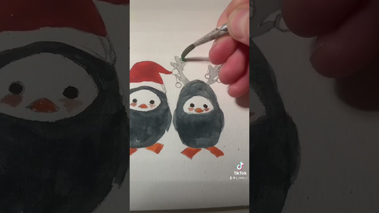 December ninth 🐧❄️ #painting #christmas #watercolor #snow #calender #artist #cute # #creative