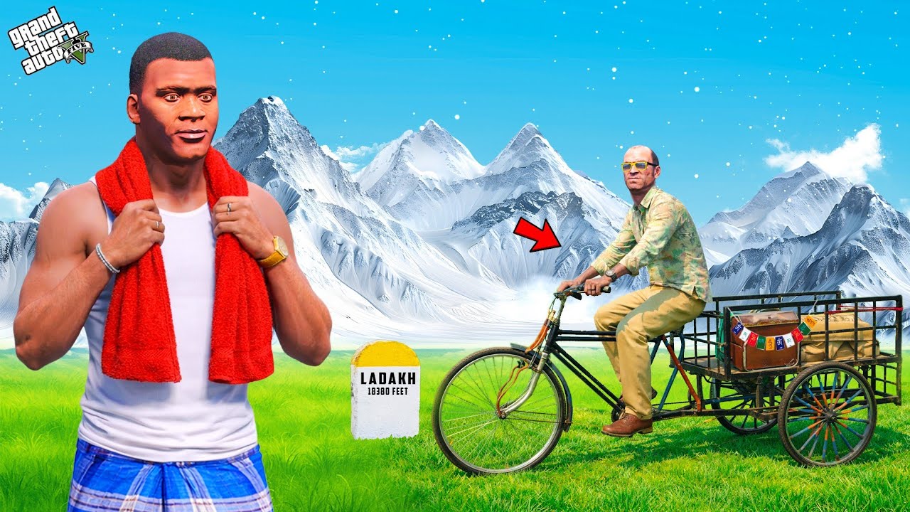 Franklin & Chithapu Start A New Ladakh Trip With Tricycle in GTA 5