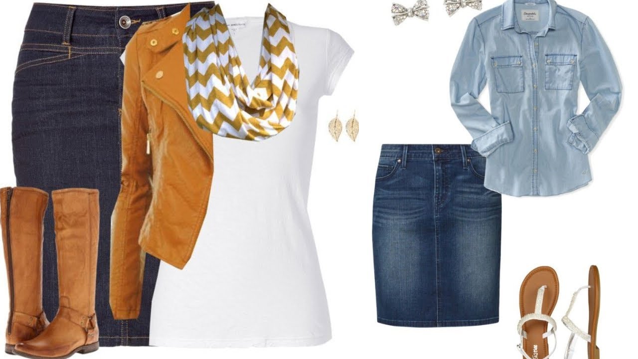 COMBINACIONES LOOKS y OUTFITS con 1 de las TENDENCIAS de MODA 2021 las FALDAS DENIM MEZCLILLA JEANS