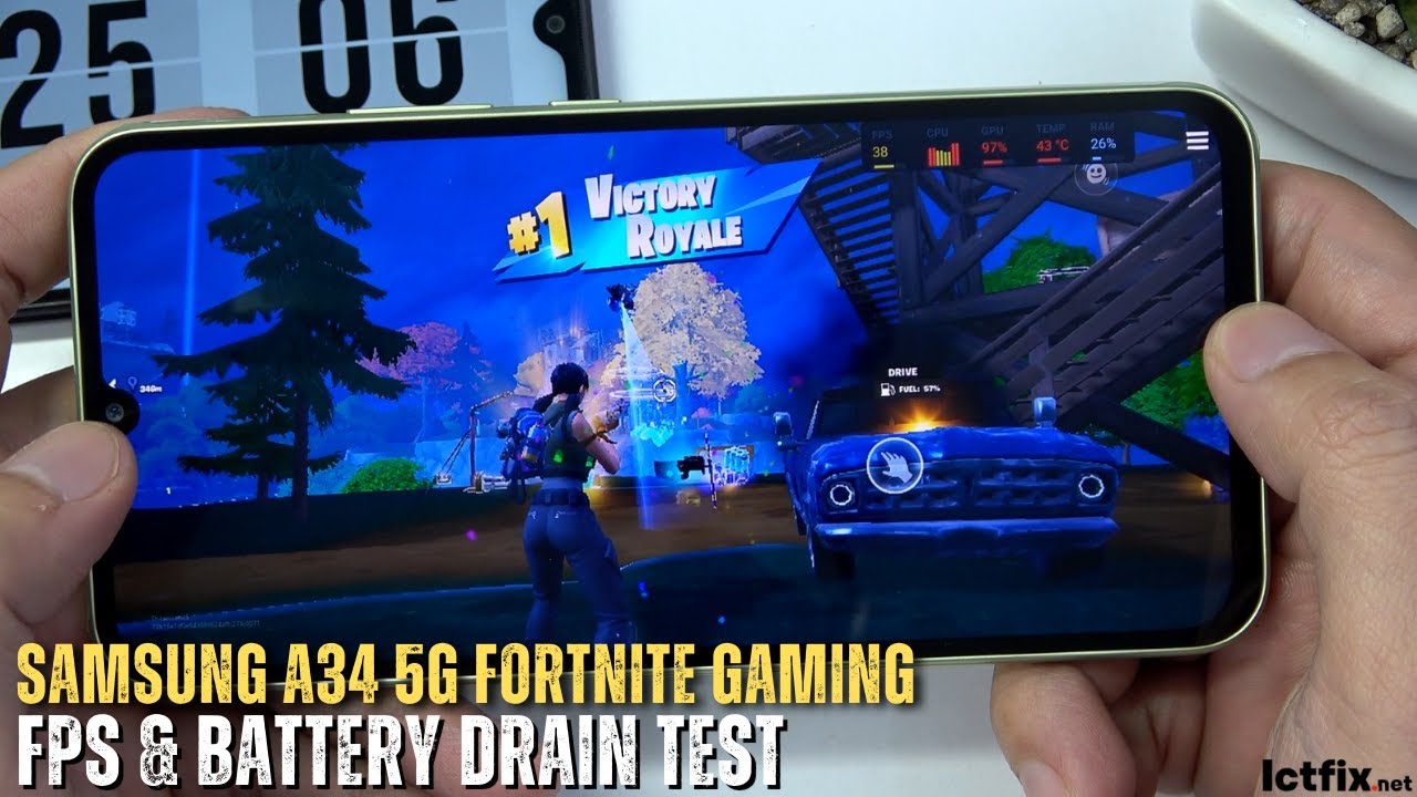 Samsung Galaxy A34 Fortnite Gaming test | Dimensity 1080, 120Hz Display