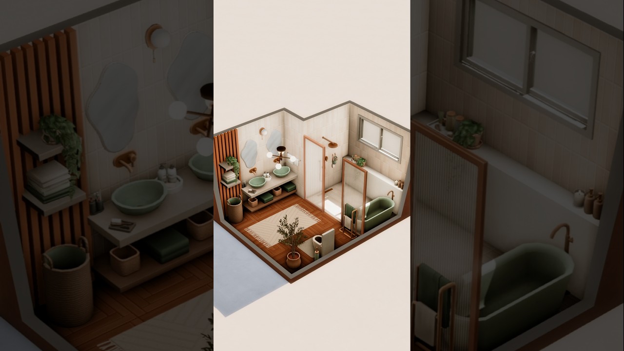 The Sims 4 Sleek Bathroom Kit by Syboulette 😍 #eapartner #sims4 #thesims4 #ts4 #sims4build