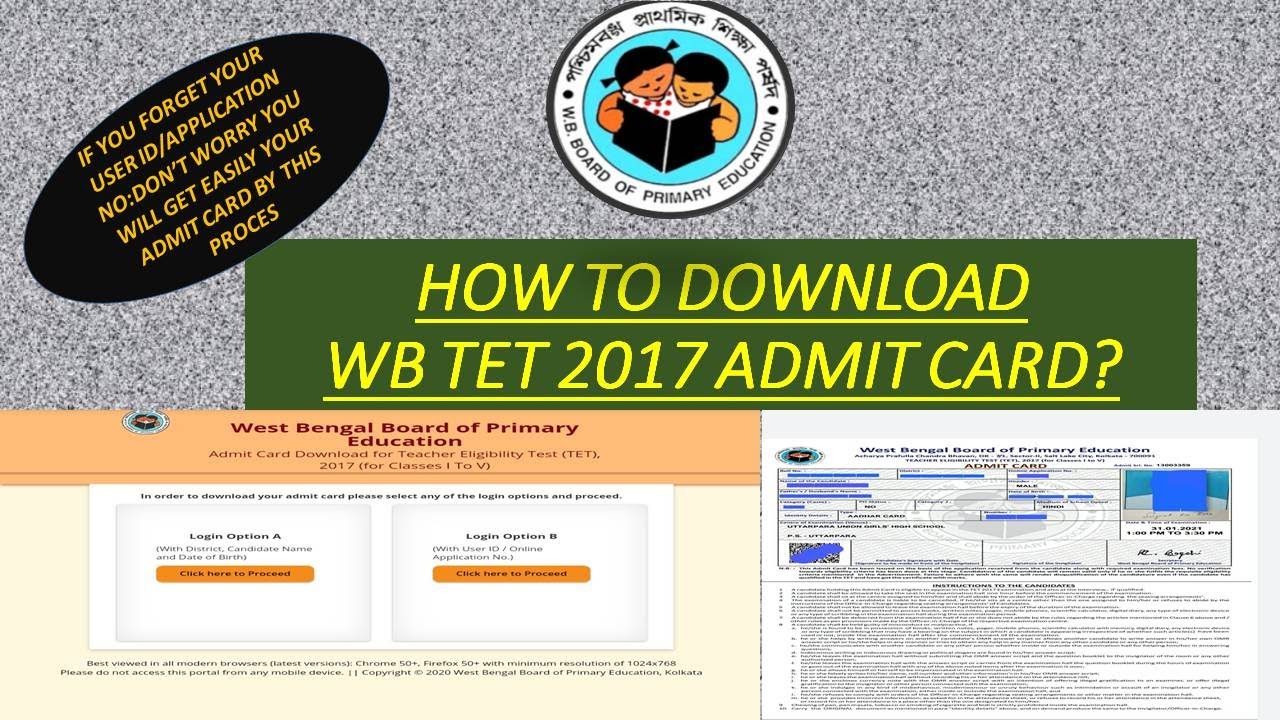 How to download Wbtet 2017 admit card