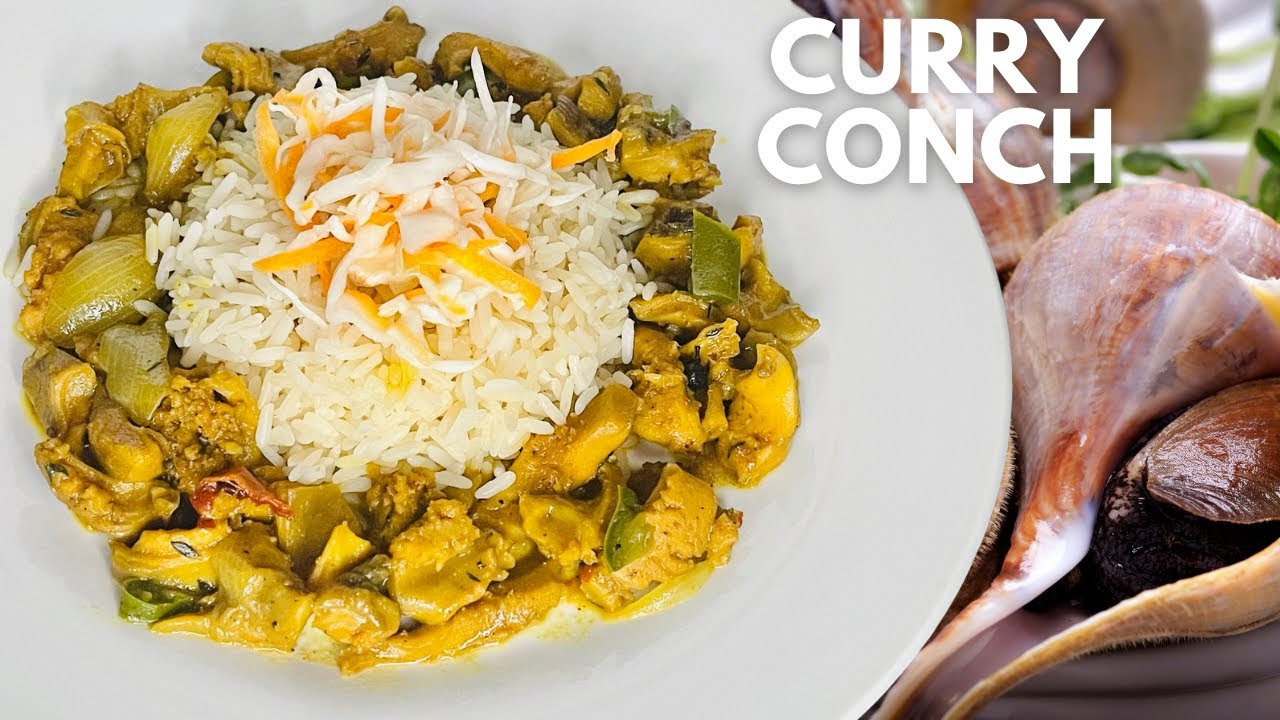 How to clean and cook conch/ Lambi. Jamaican Curry Conch Recipe