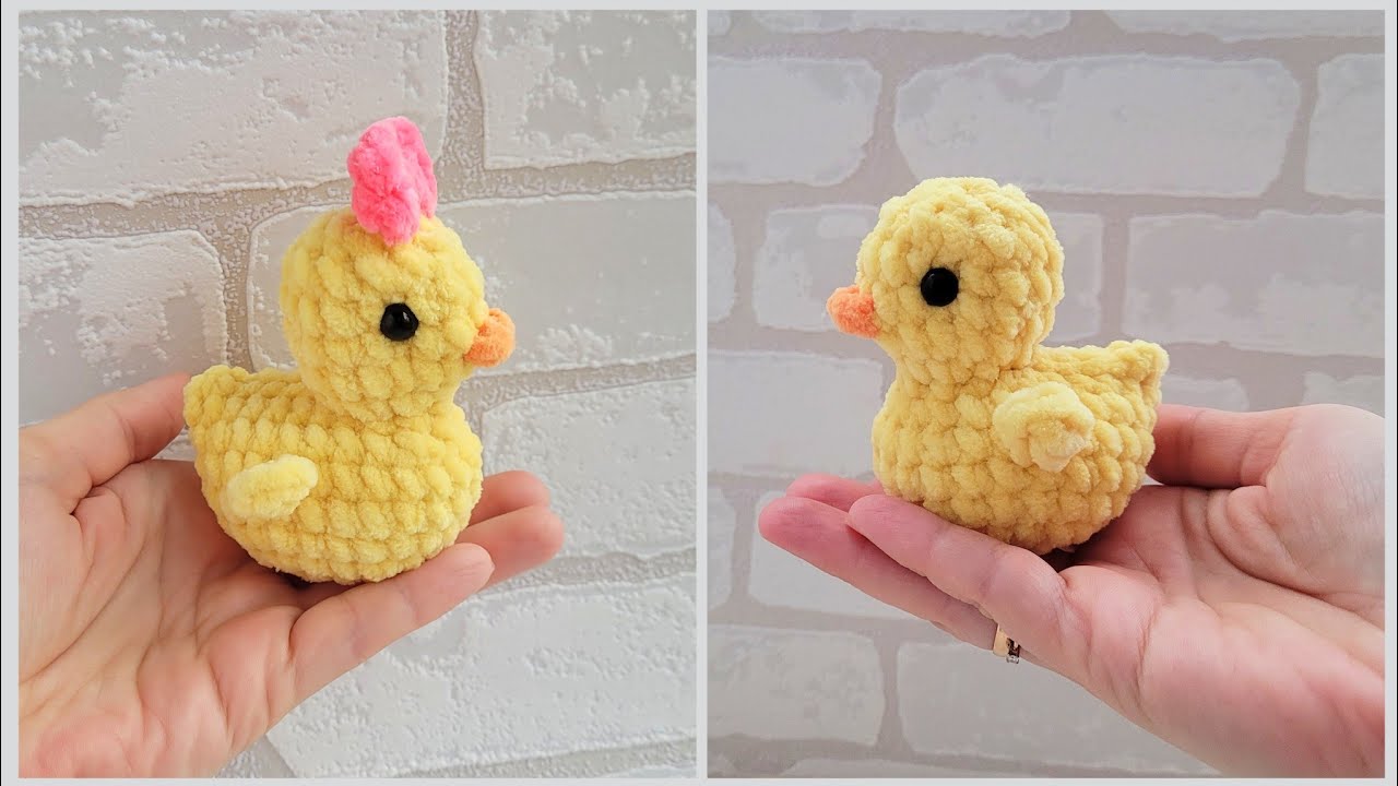 Вязаная несложная уточка крючком из плюшевой пряжи✨crochet duck✨ gehäkelte Ente