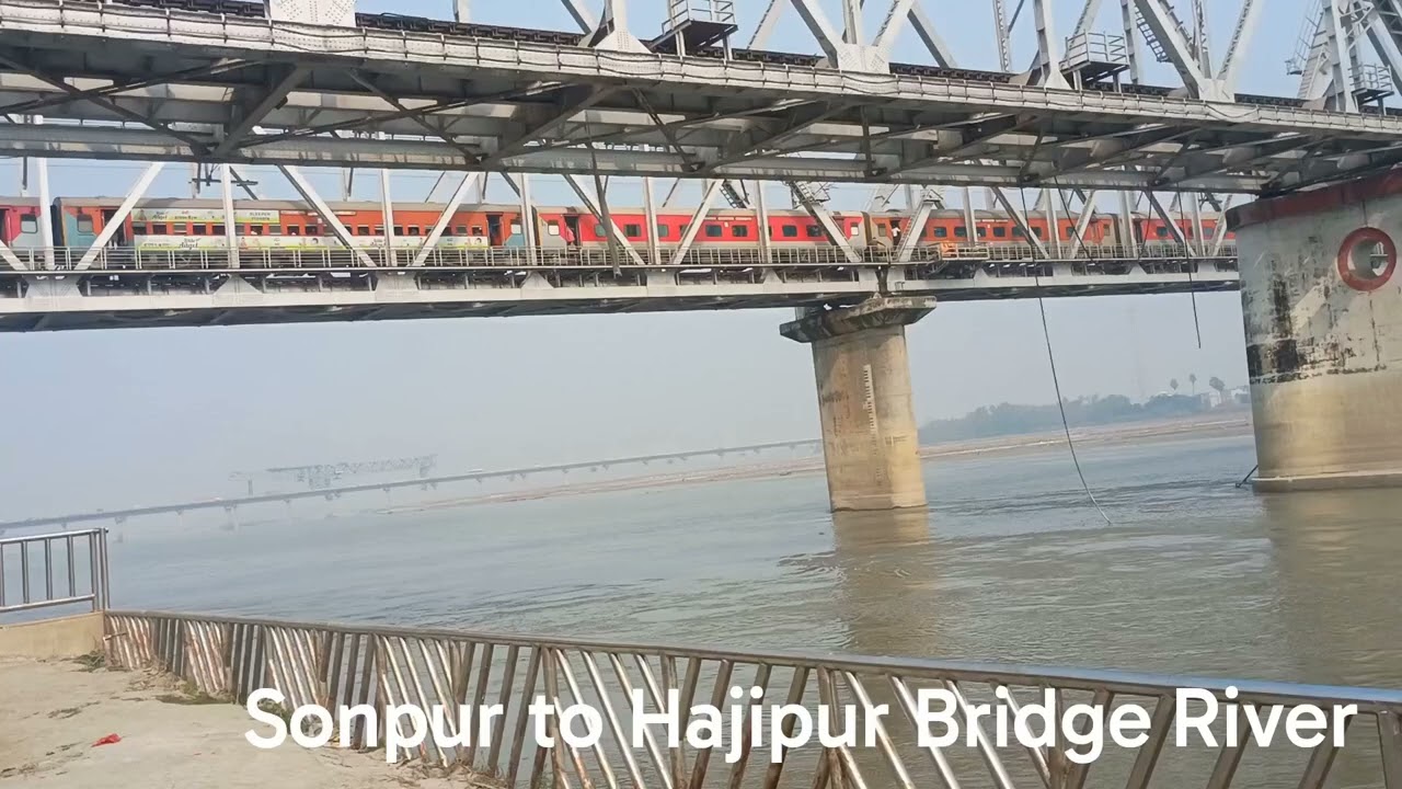Sonpur to Hajipur river bridge from chaupati view🌉🌉