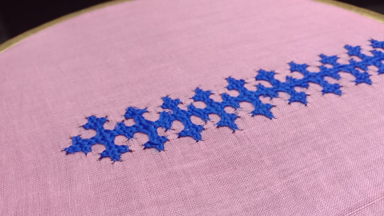 Beautiful Sindhi borderline design//Hand embroidery tutorial./