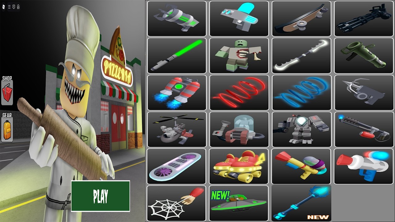 Escape Papa Pizza's Pizzeria Use My All 23 Items Unlocked:UFO, Zooka, Jetpack, Ice Crystal & More