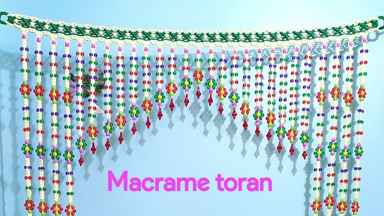 How to make macrame toran new design/मेक्रम से बनाइए सुंदर डिजाइन में तोरण।