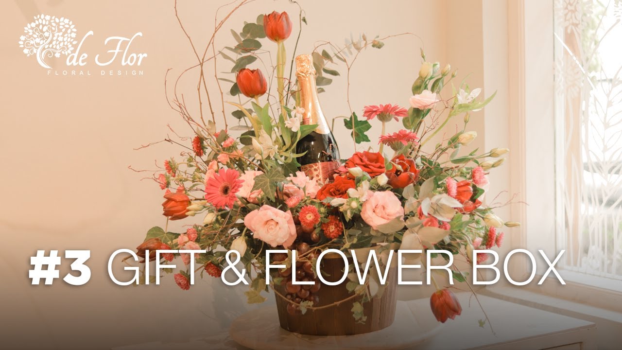 Gift & Flower Box | Flower Arrangement with Red Grape for the new year | Flower Arrangement Tutorial