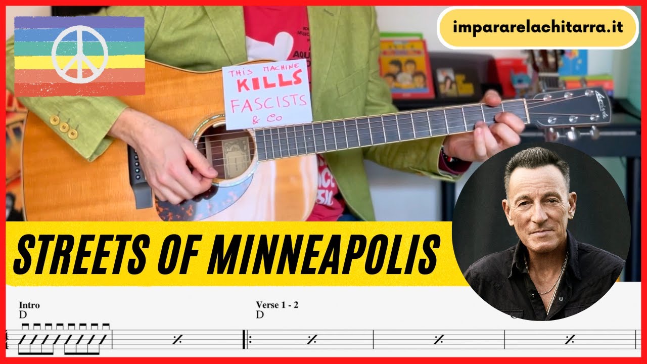 Streets Of Minneapolis | Bruce Springsteen | ICE OUT | Tutorial Chitarra | Accordi e Spartito