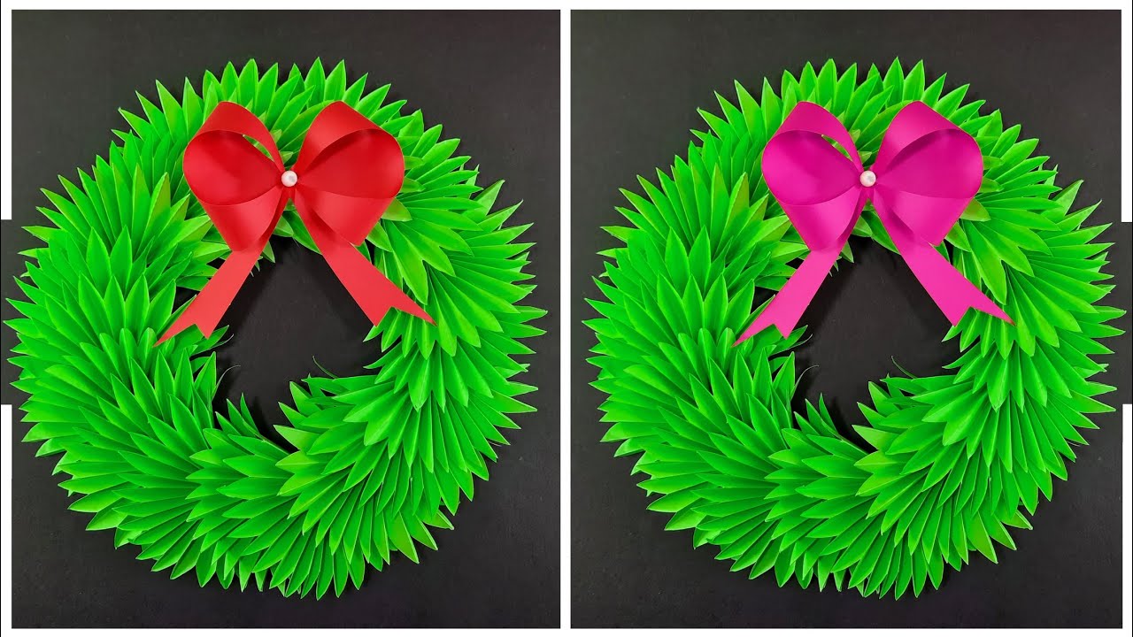 DIY Wall Hanging Paper Christmas Wreath - Very Easy Christmas Decorations Idea