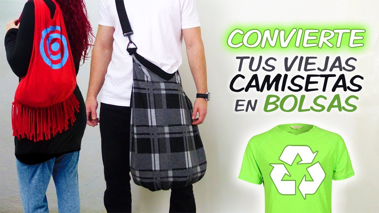 CONVIERTE TUS VIEJAS CAMISETAS EN BOLSAS 👕♻️👜