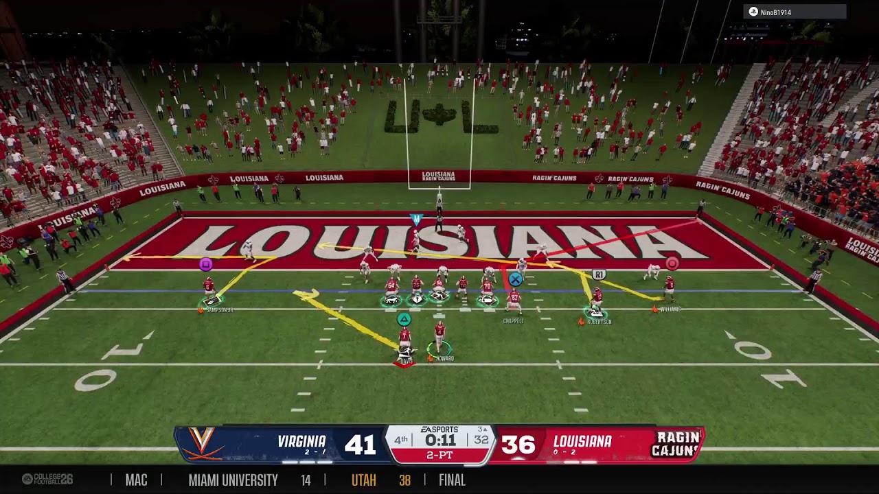 NCAA 26 GAMEDAY 3 ⭐ Ragin' Cajun vs Virginia
