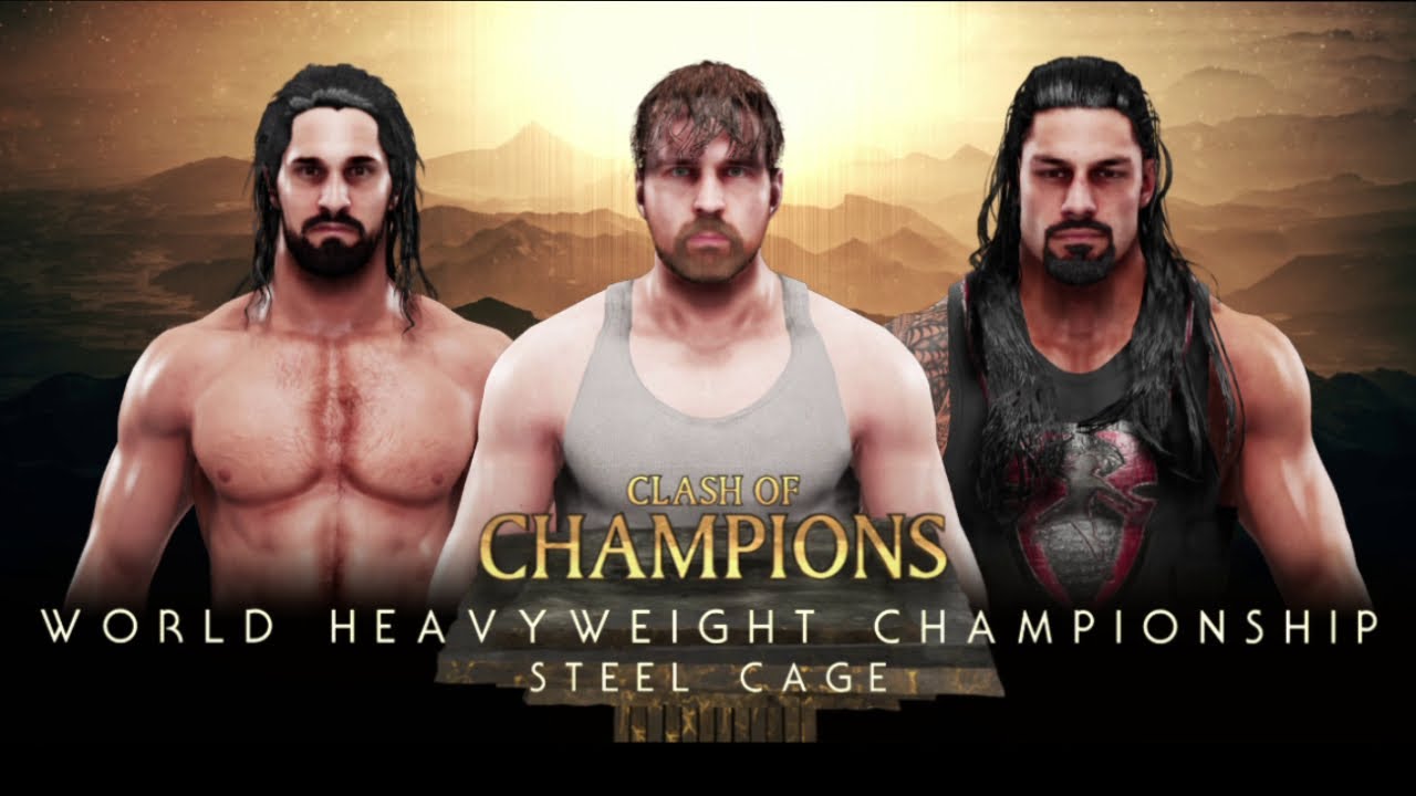 WWE 2K19 - Dean Ambrose VS Seth Rollins VS Roman Reigns [STEEL CAGE WWE CHAMPIONSHIP MATCH] #wwe