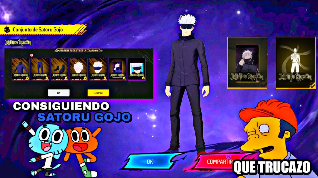 SACANDO A SATORU GOJO EN TORRE DE TOKENS FREE FIRE X JUJUSTSU KAISEN