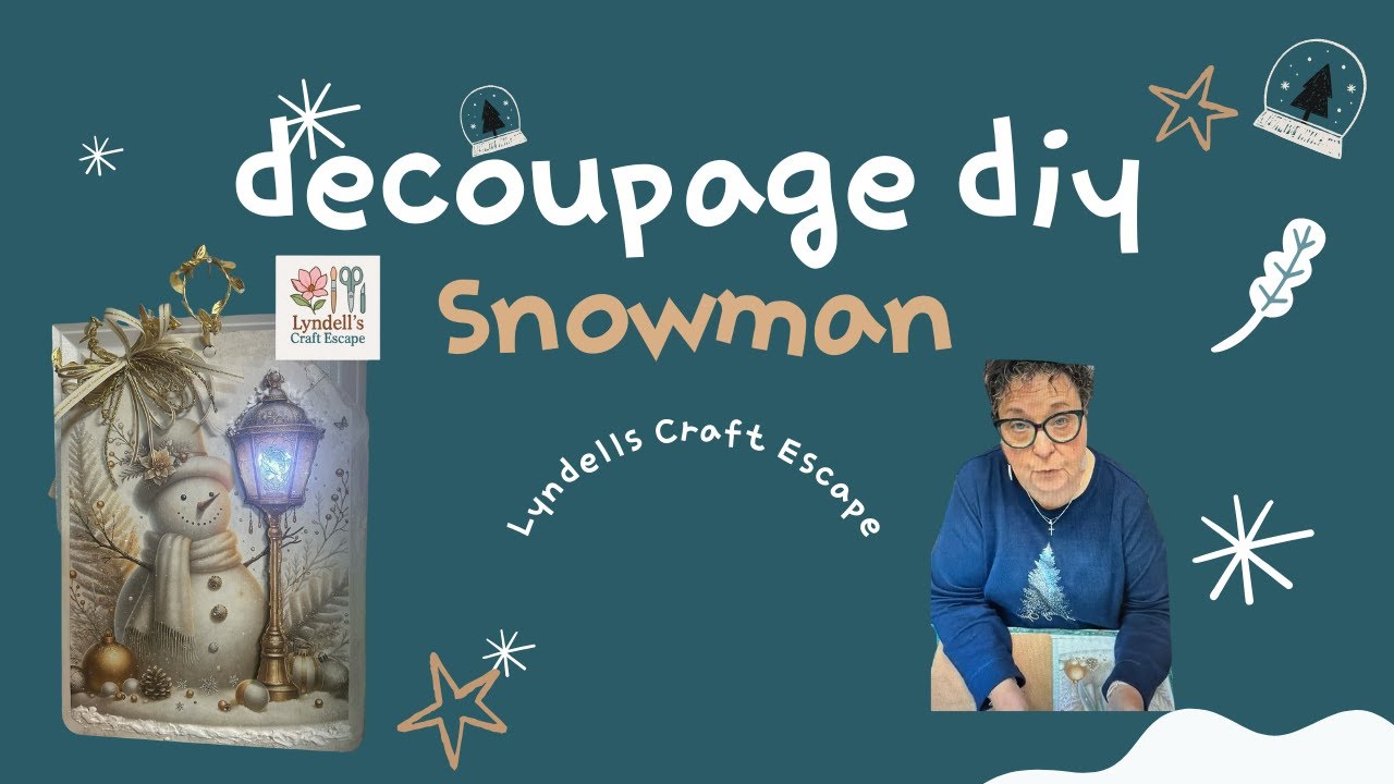 Cute Snowman Decor DIY: Rice Paper Decoupage on Wood/snowman decoupage craft DIY snowman wood decor