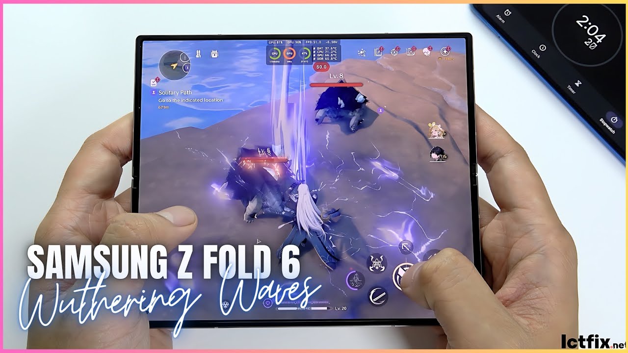 Samsung Z Fold 6 Wuthering Waves Gaming test | Snapdragon 8 Gen 3, 120Hz Display
