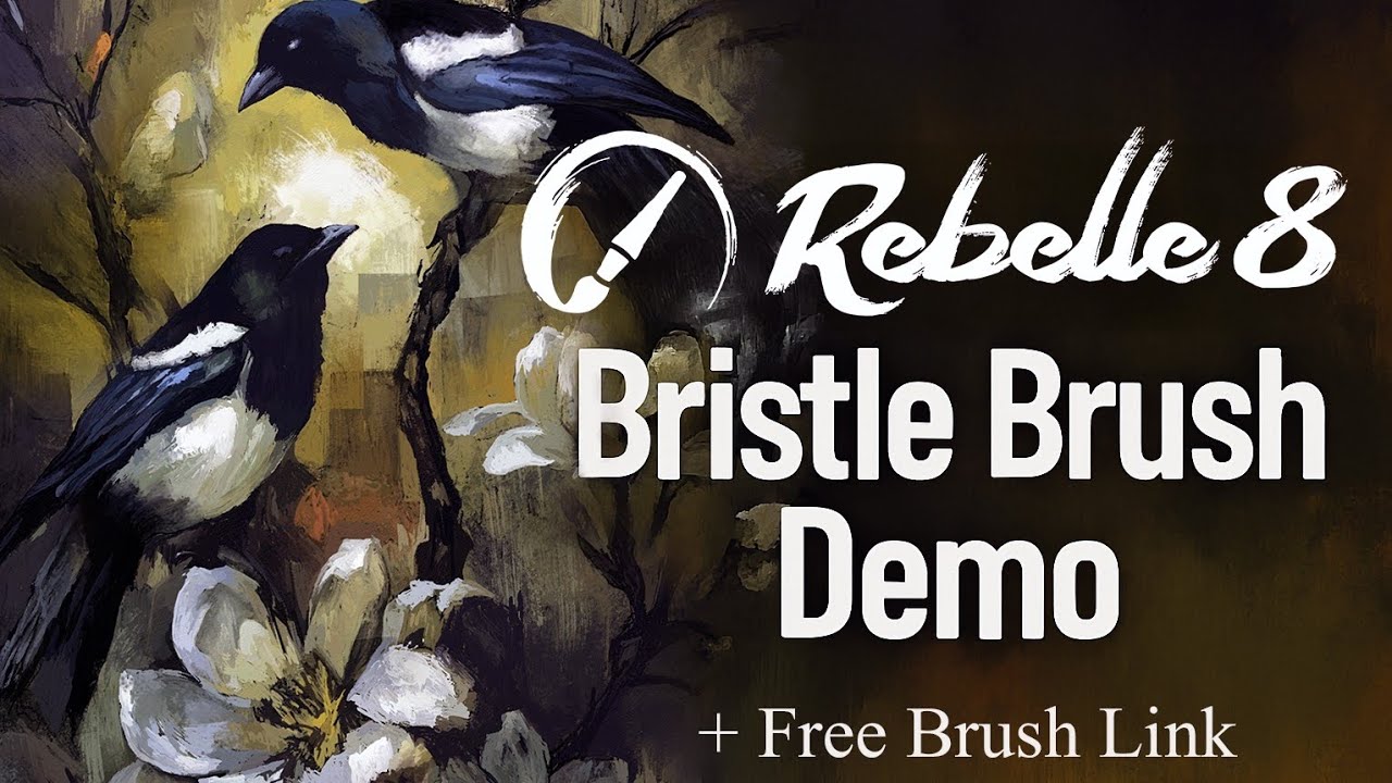 Exploring Rebelle 8’s Bristle Brushes: Magpie Painting & Layering Tips
