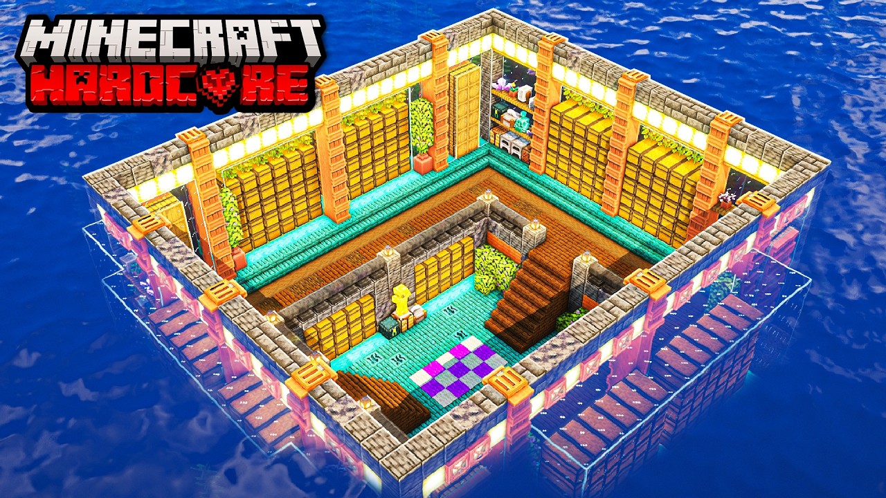 I Built an Underwater Storage Room in Hardcore Minecraft