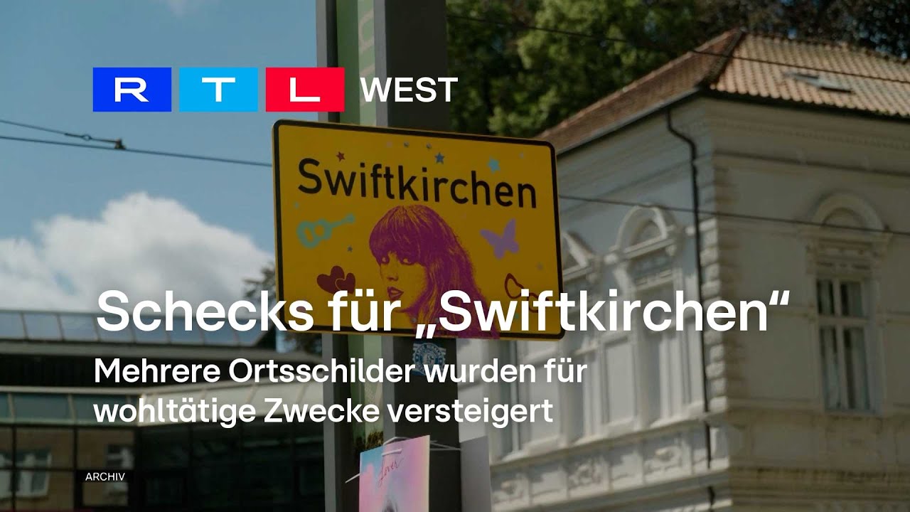 „Swiftkirchen“-Ortsschilder versteigert – Spenden für wohltätige Zwecke | RTL WEST, 17.10.2024