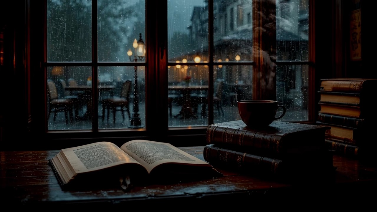 Peaceful Rainy Café Window 🌧️☕ | Deep Focus Study & Relaxing Rain Sounds