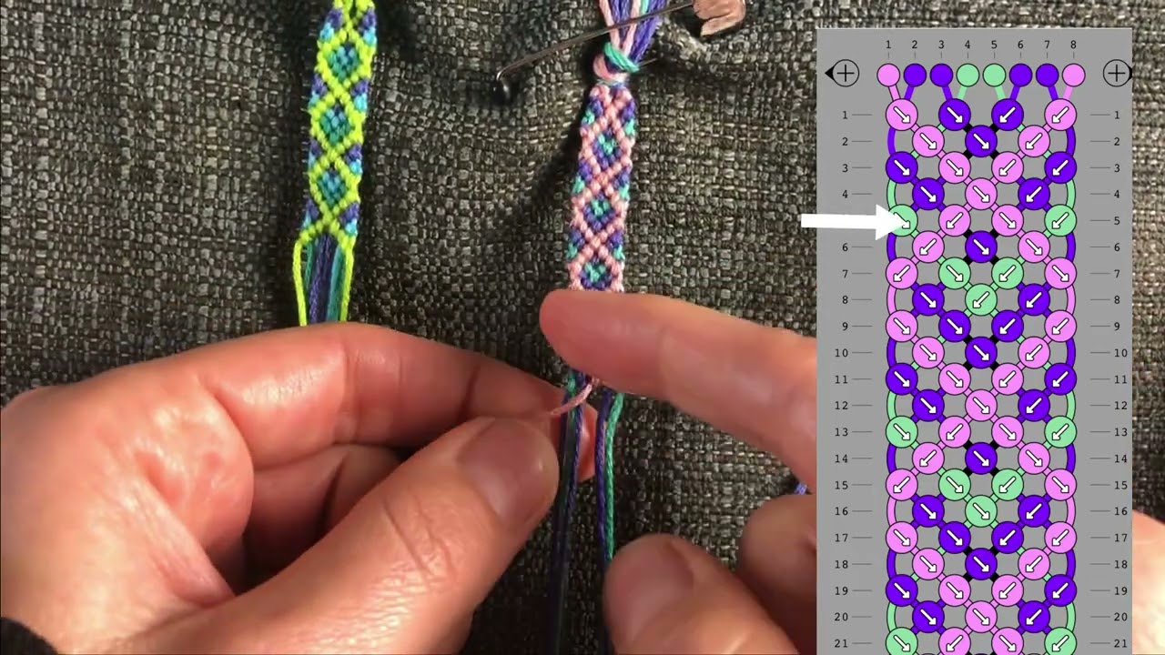 BRANSOLETKA PRZYJAŹNI WZÓR ZE SZLACZKIEM W ROMBY TUTORIAL