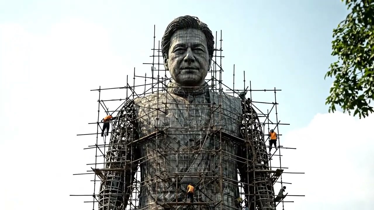 Imran Khan Statue Under Construction | Cinematic Pan & Zoom Effect with AI