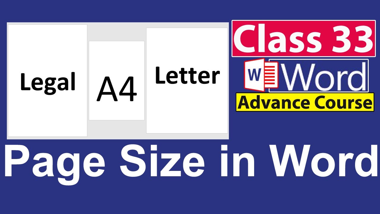 How to Change Page Size in Ms Word - Class No 33