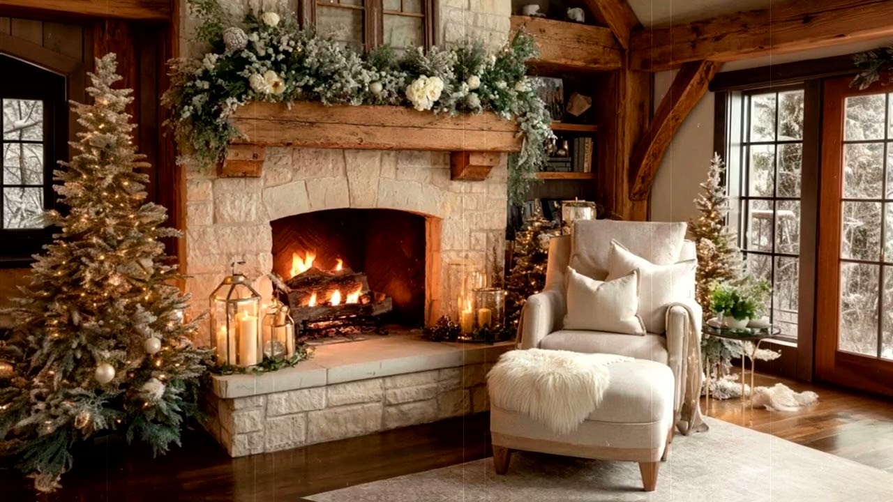 Instrumental Christmas Music With Fireplace 🎄 Christmas Ambience 🔥 Relaxing Christmas Music
