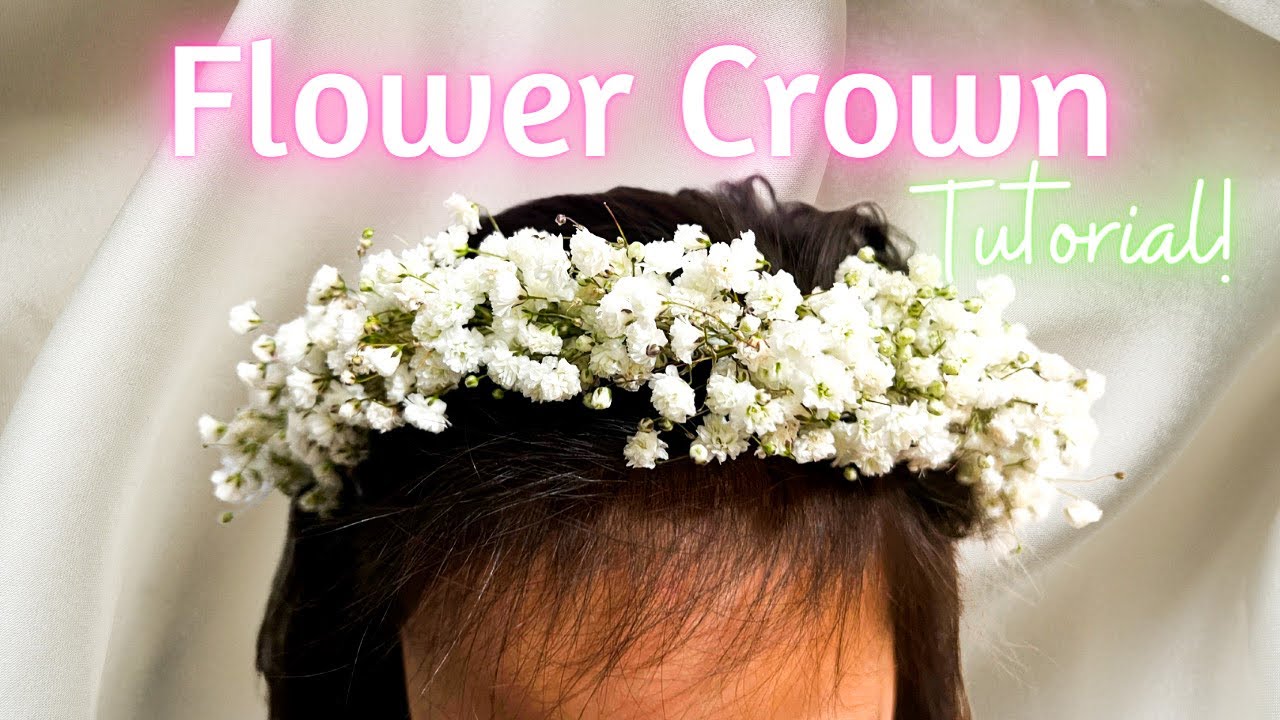 Как сделать венок из цветов с помощью гипсофилы!