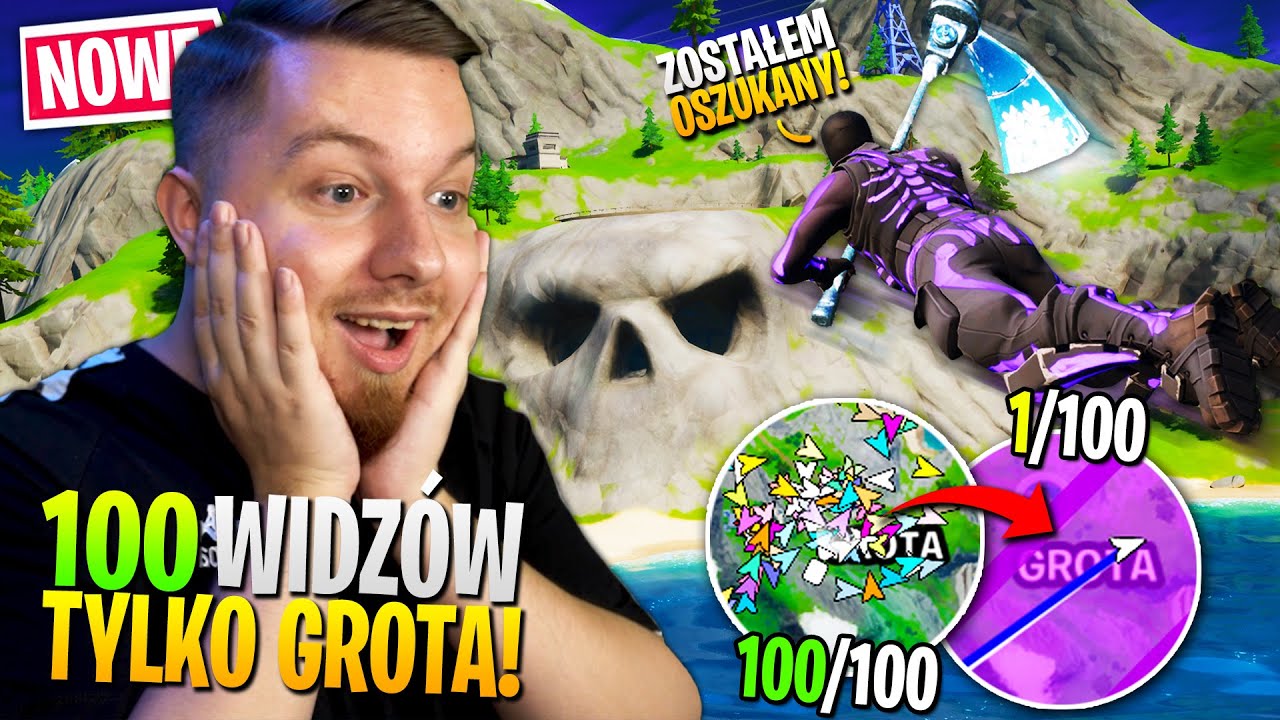 100 WIDZÓW walczyło TYLKO w GROCIE w Fortnite ... (sami OSZUŚCI!)