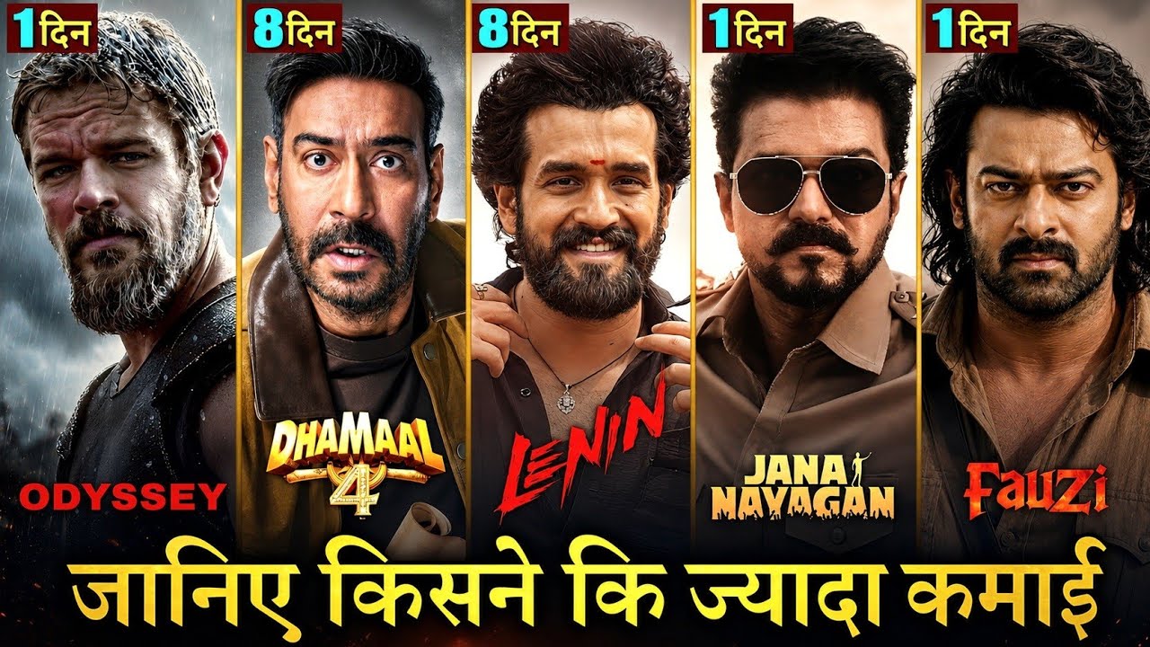 Dhamaal 4 Box Office Collection, Lenin, The Odyssey, Fauzi, Jana Nayagan Collection,